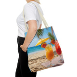 Summer Design 09 on Floral Tote Bag - Stylish Eco-Friendly Shopping Bag for Everyday Use