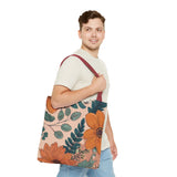 Summer Design 02 on Floral Tote Bag - Stylish Eco-Friendly Shopping Bag for Everyday Use
