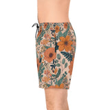 Summer Design 02 on Men's Floral Print Swim Shorts - Perfect for Summer Beach Days