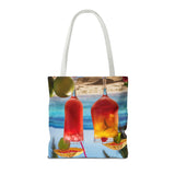 Summer Design 07 on Floral Tote Bag - Stylish Eco-Friendly Shopping Bag for Everyday Use