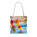 Summer Design 09 on Floral Tote Bag - Stylish Eco-Friendly Shopping Bag for Everyday Use
