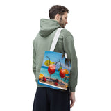 Summer Design 08 on Floral Tote Bag - Stylish Eco-Friendly Shopping Bag for Everyday Use