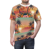 Summer Design 06 on Floral Unisex Cut & Sew Tee - Vibrant Garden Design for Everyday Wear