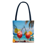 Summer Design 08 on Floral Tote Bag - Stylish Eco-Friendly Shopping Bag for Everyday Use