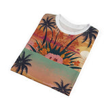 Summer Design 06 on Floral Unisex Cut & Sew Tee - Vibrant Garden Design for Everyday Wear