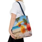 Summer Design 09 on Floral Tote Bag - Stylish Eco-Friendly Shopping Bag for Everyday Use