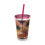 Summer Design 05 on Sunsplash Tumbler with Straw, 16oz