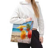 Summer Design 09 on Floral Tote Bag - Stylish Eco-Friendly Shopping Bag for Everyday Use
