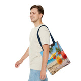 Summer Design 09 on Floral Tote Bag - Stylish Eco-Friendly Shopping Bag for Everyday Use