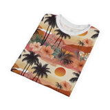 Summer Design 04 on Floral Unisex Cut & Sew Tee - Vibrant Garden Design for Everyday Wear