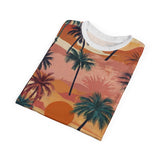 Summer Design 05 on Floral Unisex Cut & Sew Tee - Vibrant Garden Design for Everyday Wear