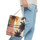 Summer Design 04 on Floral Tote Bag - Stylish Eco-Friendly Shopping Bag for Everyday Use