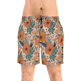 Summer Design 02 on Men's Floral Print Swim Shorts - Perfect for Summer Beach Days