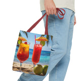 Summer Design 07 on Floral Tote Bag - Stylish Eco-Friendly Shopping Bag for Everyday Use