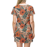 Summer Design 02 on Floral T-Shirt Dress – Boho Chic Style for Everyday Comfort