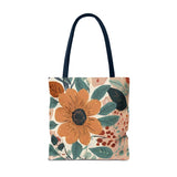 Summer Design 01 on Floral Tote Bag - Stylish Eco-Friendly Shopping Bag for Everyday Use