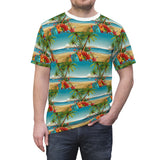 Summer Design 10 on Floral Unisex Cut & Sew Tee - Vibrant Garden Design for Everyday Wear