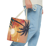 Summer Design 06 on Floral Tote Bag - Stylish Eco-Friendly Shopping Bag for Everyday Use