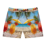 Summer Design 09 on Men's Floral Print Swim Shorts - Perfect for Summer Beach Days