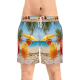 Summer Design 09 on Men's Floral Print Swim Shorts - Perfect for Summer Beach Days