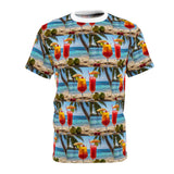 Summer Design 07 on Floral Unisex Cut & Sew Tee - Vibrant Garden Design for Everyday Wear