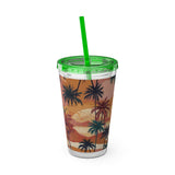Summer Design 05 on Sunsplash Tumbler with Straw, 16oz