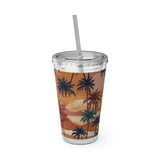 Summer Design 05 on Sunsplash Tumbler with Straw, 16oz