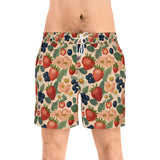 Summer Design 03 on Men's Floral Print Swim Shorts - Perfect for Summer Beach Days