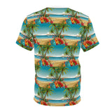 Summer Design 10 on Floral Unisex Cut & Sew Tee - Vibrant Garden Design for Everyday Wear
