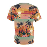 Summer Design 06 on Floral Unisex Cut & Sew Tee - Vibrant Garden Design for Everyday Wear