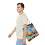 Summer Design 08 on Floral Tote Bag - Stylish Eco-Friendly Shopping Bag for Everyday Use