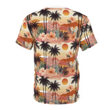Summer Design 04 on Floral Unisex Cut & Sew Tee - Vibrant Garden Design for Everyday Wear