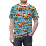 Summer Design 08 on Floral Unisex Cut & Sew Tee - Vibrant Garden Design for Everyday Wear
