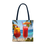 Summer Design 07 on Floral Tote Bag - Stylish Eco-Friendly Shopping Bag for Everyday Use