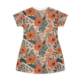 Summer Design 02 on Floral T-Shirt Dress – Boho Chic Style for Everyday Comfort