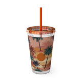 Summer Design 05 on Sunsplash Tumbler with Straw, 16oz