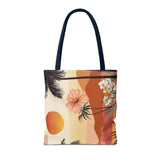 Summer Design 04 on Floral Tote Bag - Stylish Eco-Friendly Shopping Bag for Everyday Use
