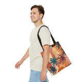 Summer Design 05 on Floral Tote Bag - Stylish Eco-Friendly Shopping Bag for Everyday Use