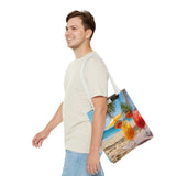 Summer Design 09 on Floral Tote Bag - Stylish Eco-Friendly Shopping Bag for Everyday Use
