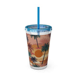 Summer Design 05 on Sunsplash Tumbler with Straw, 16oz