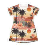 Summer Design 04 on Floral T-Shirt Dress – Boho Chic Style for Everyday Comfort