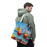 Summer Design 08 on Floral Tote Bag - Stylish Eco-Friendly Shopping Bag for Everyday Use