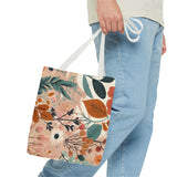 Summer Design 01 on Floral Tote Bag - Stylish Eco-Friendly Shopping Bag for Everyday Use
