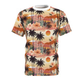 Summer Design 04 on Floral Unisex Cut & Sew Tee - Vibrant Garden Design for Everyday Wear