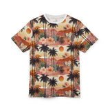 Summer Design 04 on Floral Unisex Cut & Sew Tee - Vibrant Garden Design for Everyday Wear