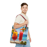 Summer Design 07 on Floral Tote Bag - Stylish Eco-Friendly Shopping Bag for Everyday Use