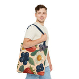 Summer Design 03 on Floral Tote Bag - Stylish Eco-Friendly Shopping Bag for Everyday Use