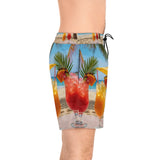 Summer Design 09 on Men's Floral Print Swim Shorts - Perfect for Summer Beach Days