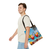Summer Design 08 on Floral Tote Bag - Stylish Eco-Friendly Shopping Bag for Everyday Use