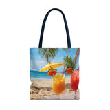 Summer Design 09 on Floral Tote Bag - Stylish Eco-Friendly Shopping Bag for Everyday Use